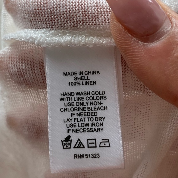 1. State 100% Linen White Ruffle Sleeve Top - Picture 6 of 9